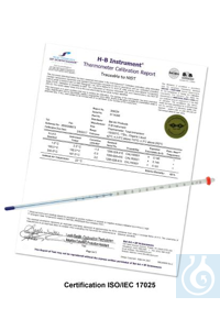H-B DURAC Plus Calibrated Liquid-In-Glass Thermometer; 1 to 61C, 76mm...